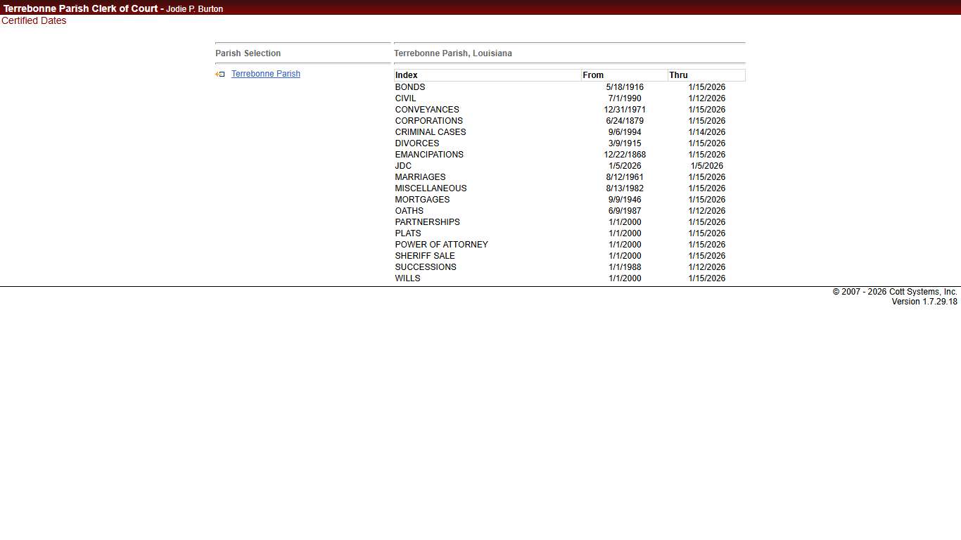 eSearch | Certified Dates